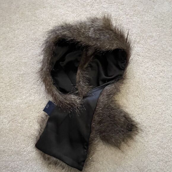 Faux Fur Scarf Wrap Brown Pull-Through Wedding Evening Formal Prom Mob Wife - Picture 5 of 9